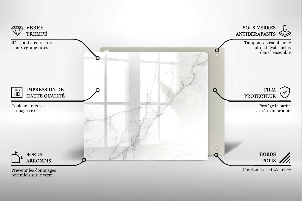 Tagliere in vetro temperato Sfondo di pietra di marmo