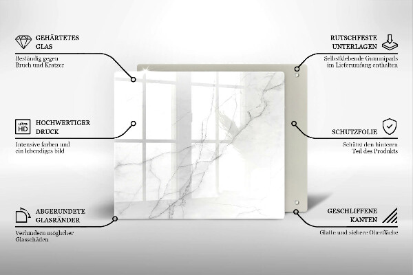 Tagliere in vetro temperato Sfondo di pietra di marmo
