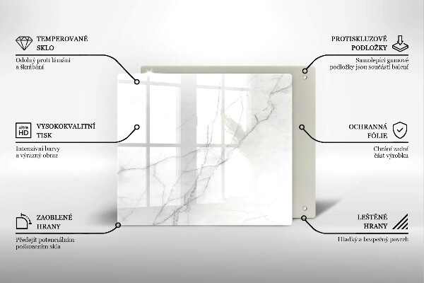 Tagliere in vetro temperato Sfondo di pietra di marmo