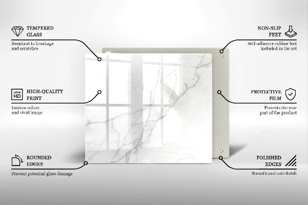 Tagliere in vetro temperato Sfondo di pietra di marmo