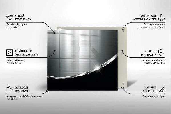 Tagliere in vetro temperato Astrazione con metallo