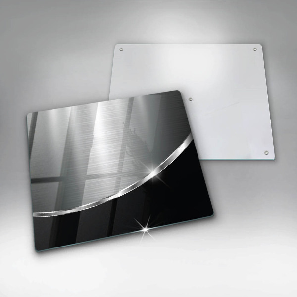 Tagliere in vetro temperato Astrazione con metallo