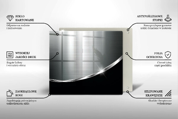 Tagliere in vetro temperato Astrazione con metallo