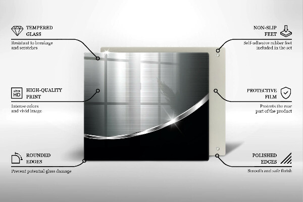 Tagliere in vetro temperato Astrazione con metallo