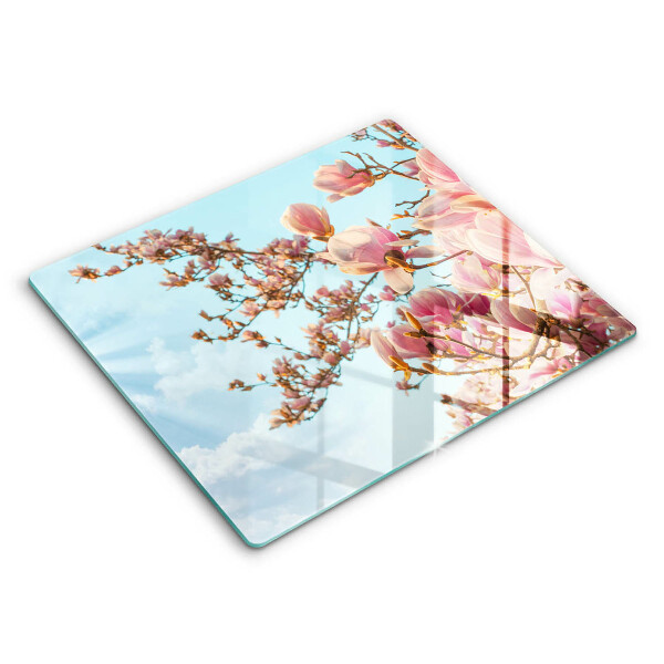 Tagliere in vetro temperato Albero di fiori rosa