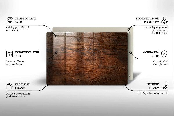 Tagliere in vetro temperato Tavola in legno scuro