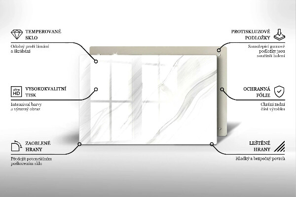 Tagliere in vetro temperato Marmo delicato