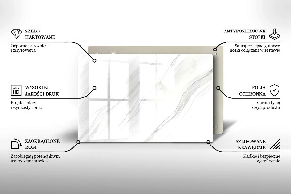 Tagliere in vetro temperato Marmo delicato
