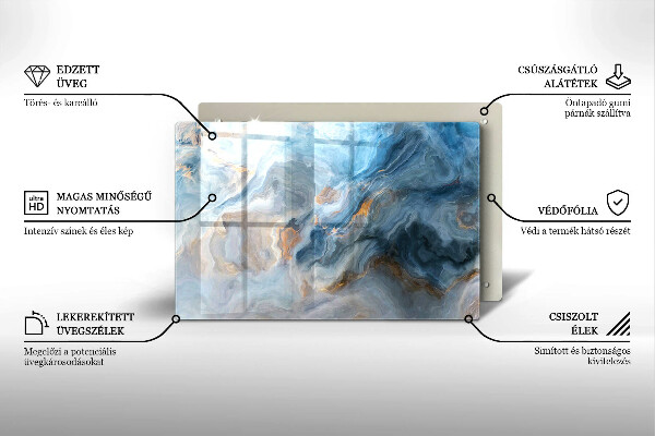 Tagliere in vetro temperato Trama di marmo