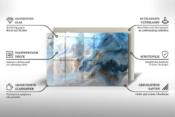 Tagliere in vetro temperato Trama di marmo