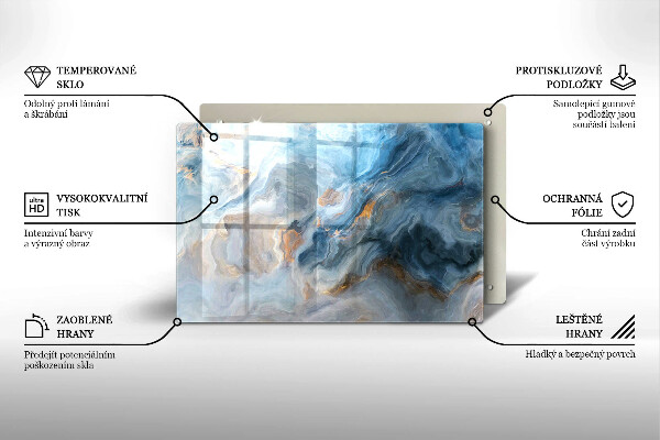 Tagliere in vetro temperato Trama di marmo