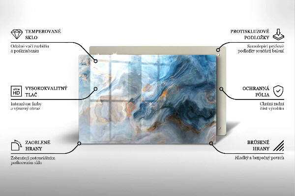 Tagliere in vetro temperato Trama di marmo