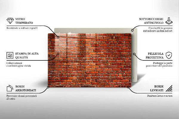 Tagliere in vetro temperato Muro di muro di mattoni