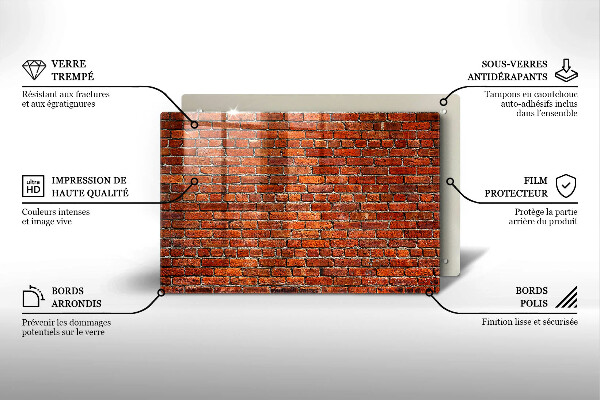 Tagliere in vetro temperato Muro di muro di mattoni