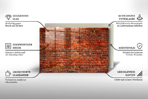 Tagliere in vetro temperato Muro di muro di mattoni