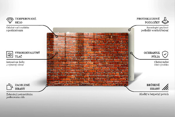 Tagliere in vetro temperato Muro di muro di mattoni