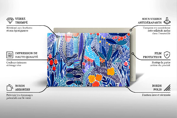 Tagliere in vetro Prato dipinto