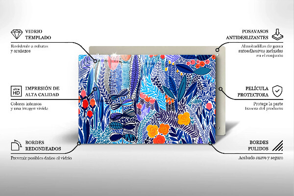 Tagliere in vetro Prato dipinto