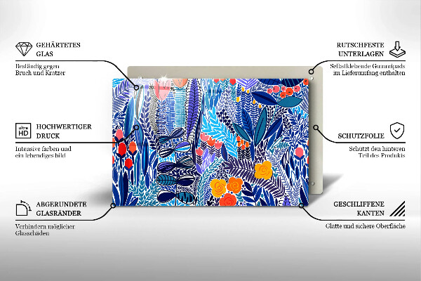 Tagliere in vetro Prato dipinto