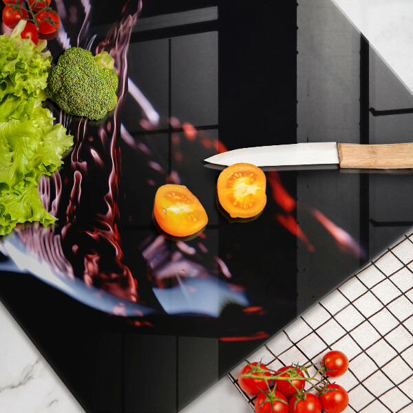 Tagliere in vetro temperato Un bicchiere di vino rosso