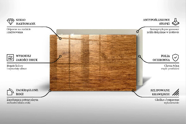 Tagliere in vetro temperato Struttura della tavola di legno