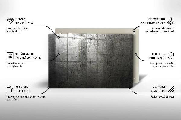 Tagliere in vetro temperato Struttura del metallo