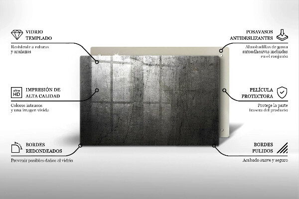 Tagliere in vetro temperato Struttura del metallo