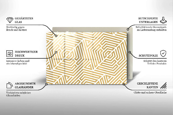 Tagliere in vetro temperato Linee geometriche