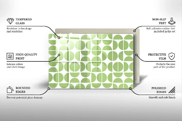 Tagliere in vetro temperato Modello di forme boho