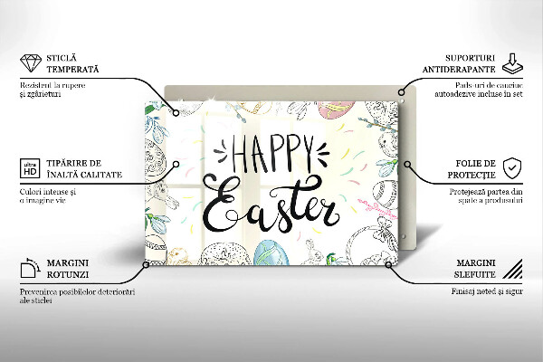 Tagliere in vetro temperato Happy Easter