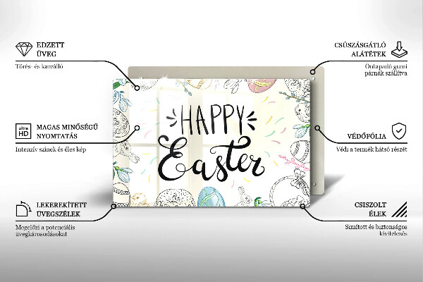 Tagliere in vetro temperato Happy Easter