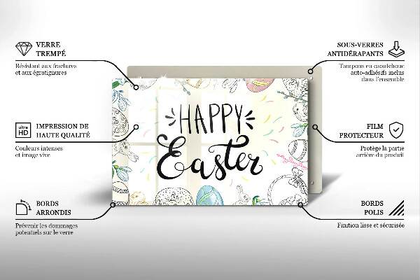 Tagliere in vetro temperato Happy Easter