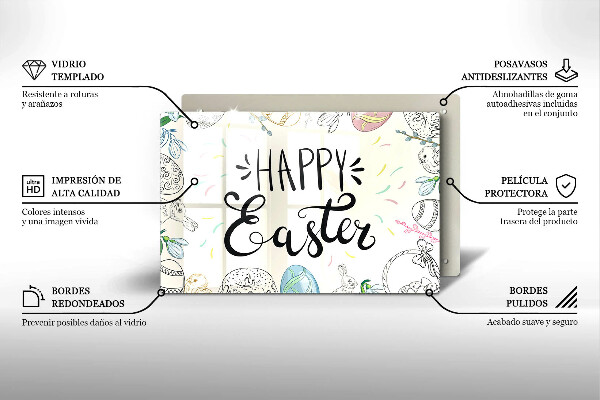 Tagliere in vetro temperato Happy Easter