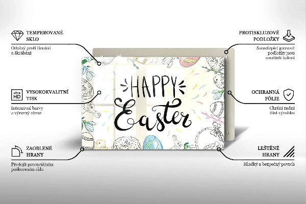 Tagliere in vetro temperato Happy Easter