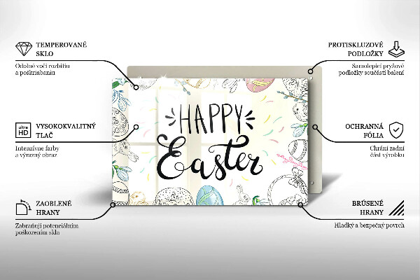 Tagliere in vetro temperato Happy Easter
