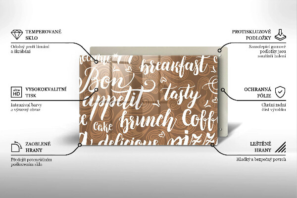 Tagliere in vetro temperato Sottotitoli Bon appetit