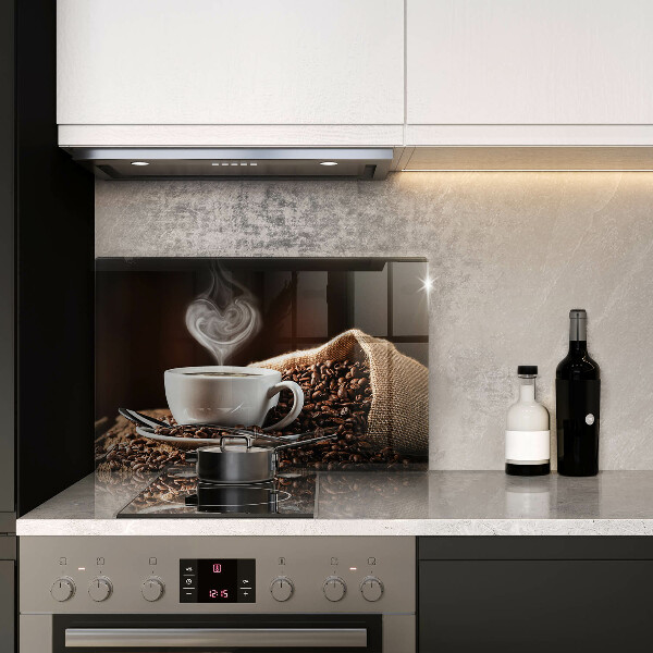 Tagliere in vetro temperato Caffè e una tazza