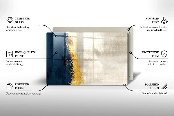 Tagliere in vetro temperato Astrazione dell'oro