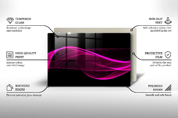 Tagliere in vetro Astrazione rosa