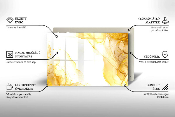 Tagliere in vetro temperato Astrazione dorata