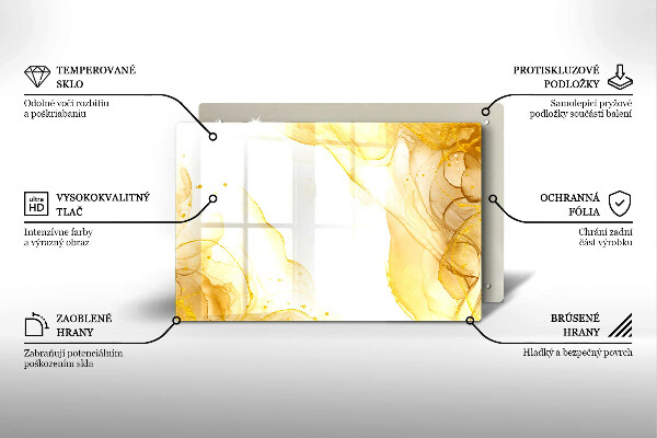 Tagliere in vetro temperato Astrazione dorata