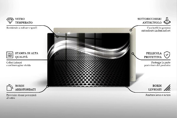 Tagliere in vetro Struttura in metallo