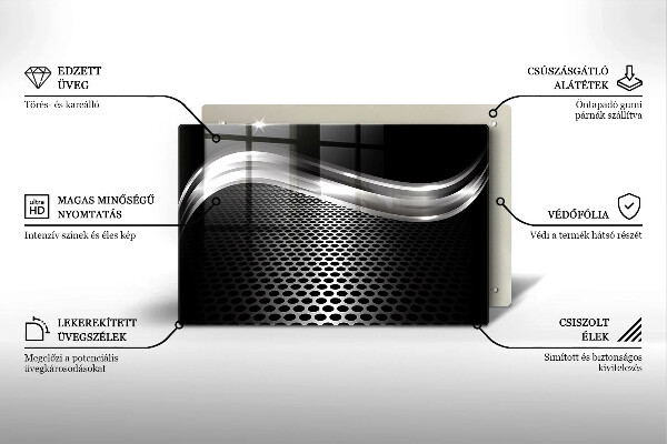 Tagliere in vetro Struttura in metallo