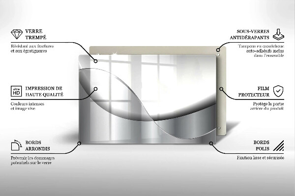 Tagliere in vetro temperato Disegno di linee astratte