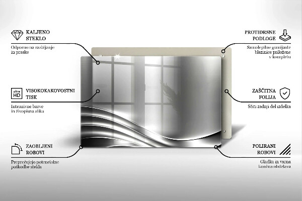 Tagliere in vetro Struttura in metallo