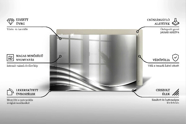 Tagliere in vetro Struttura in metallo