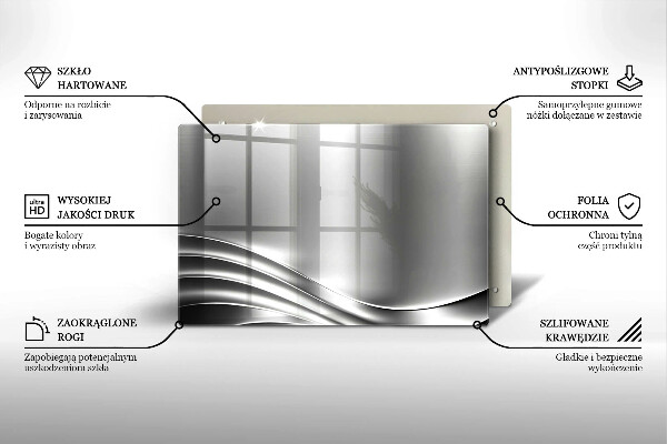 Tagliere in vetro Struttura in metallo