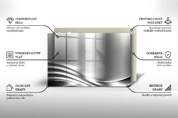Tagliere in vetro Struttura in metallo