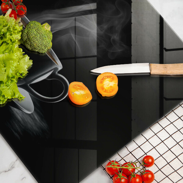 Tagliere in vetro Tazza di caffè calda