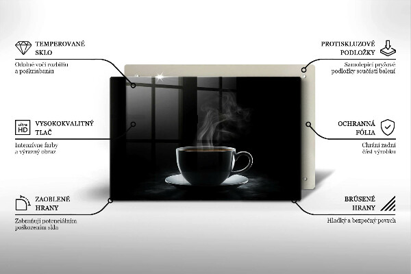 Tagliere in vetro Tazza di caffè calda